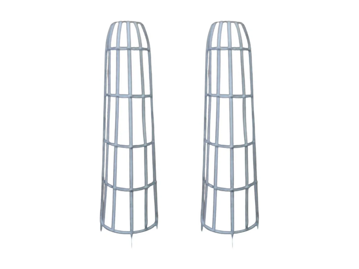 Set de 2 devants de gouttières ou d'arbres métal gris Ht.84-112 cm