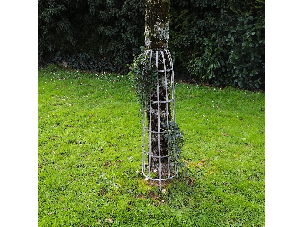 Set de 2 devants de gouttières ou d'arbres métal gris Ht.84-112 cm