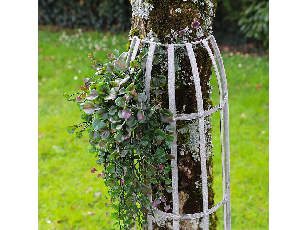 Set de 2 devants de gouttières ou d'arbres métal gris Ht.84-112 cm