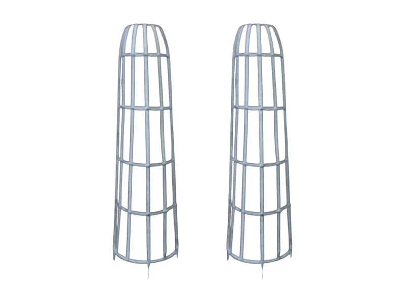 Set de 2 devants de gouttières ou d'arbres métal gris Ht.84-112 cm