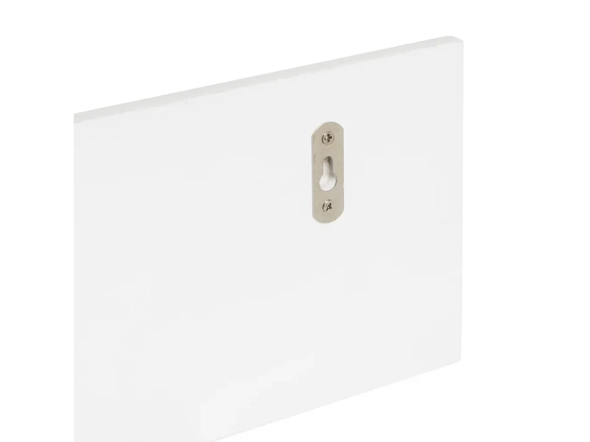 Étagère murale. étagère à accrocher au mur en bois de peuplier verni et MDF laqué blanc - Longueur 55 x Largeur 14 x Hauteur 13 cm