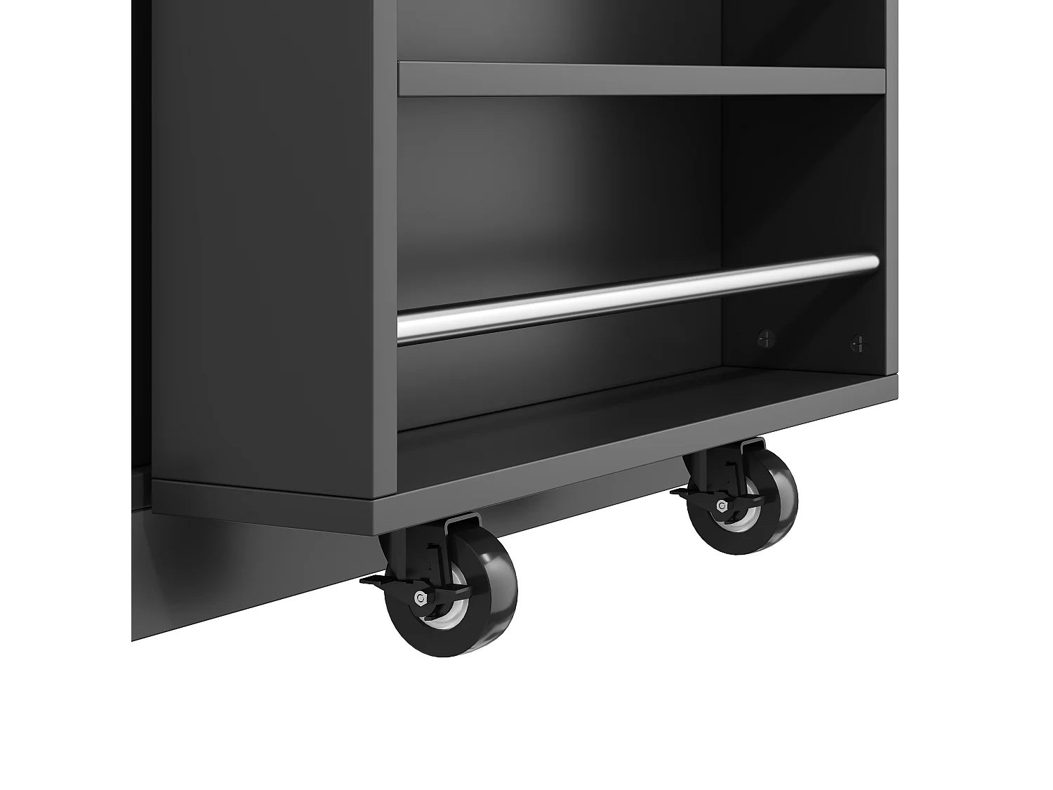 Îlot central de cuisine - table à manger extensible - avec prise de courant - avec roulettes et espace de rangement - Naturel + Noir