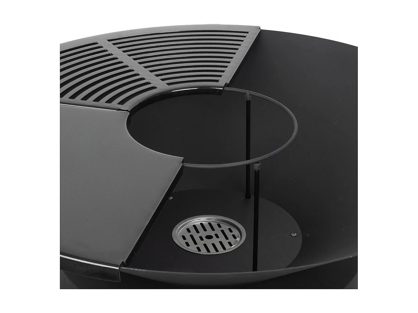 Barbecue plancha brasero à charbon et bois "Cesar premium" - Ø 81 - Noir