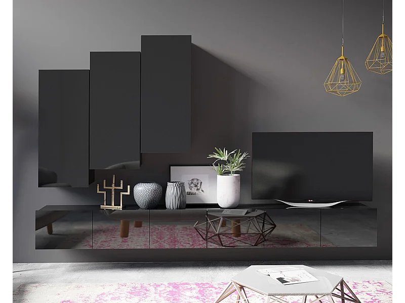 Ensemble Mural Montreal XI - Noir Brillant - Design Élégant