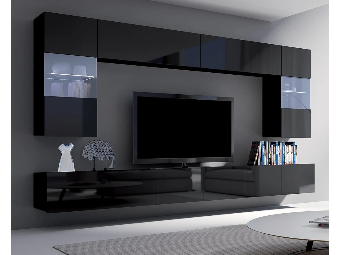 Ensemble Mural Montreal I - Noir Brillant - Sans LED