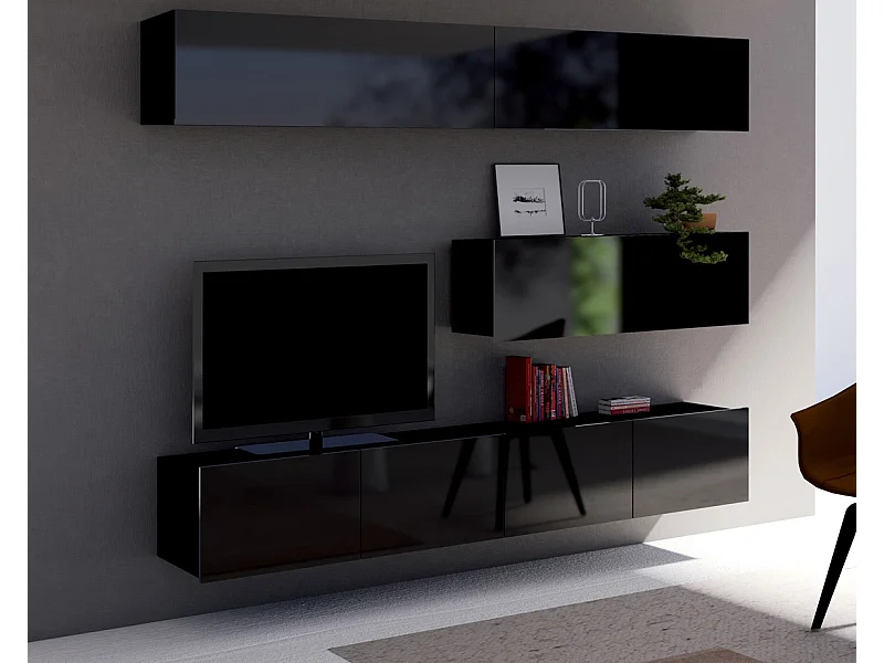 Ensemble Mural Montreal V - Noir Brillant - Modulable