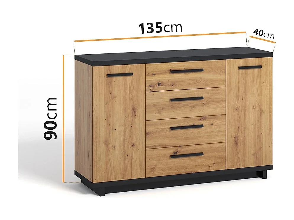 Ensemble de meubles de salon Zonda III - Chêne Artisan / Anthracite