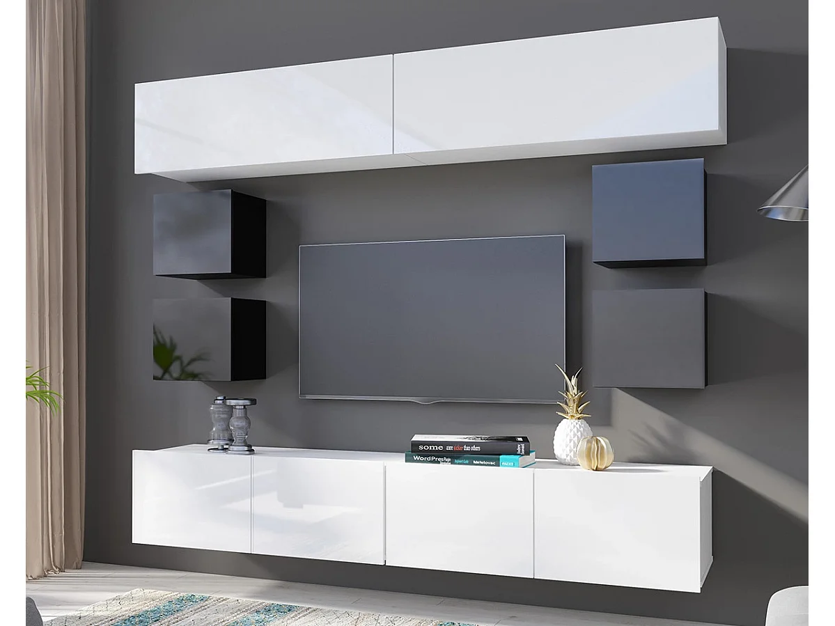 Ensemble Mural Montreal VIII - Noir & Blanc Brillant