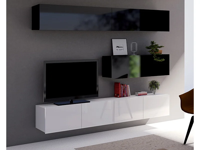 Ensemble Mural Montreal V - Noir & Blanc Brillant