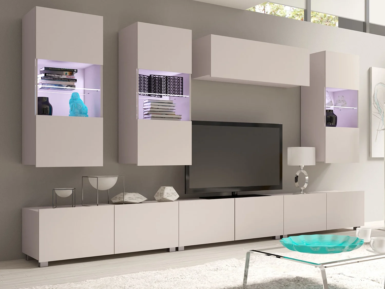 Ensemble Mural Montreal IV - Cachemire - LED Blanc