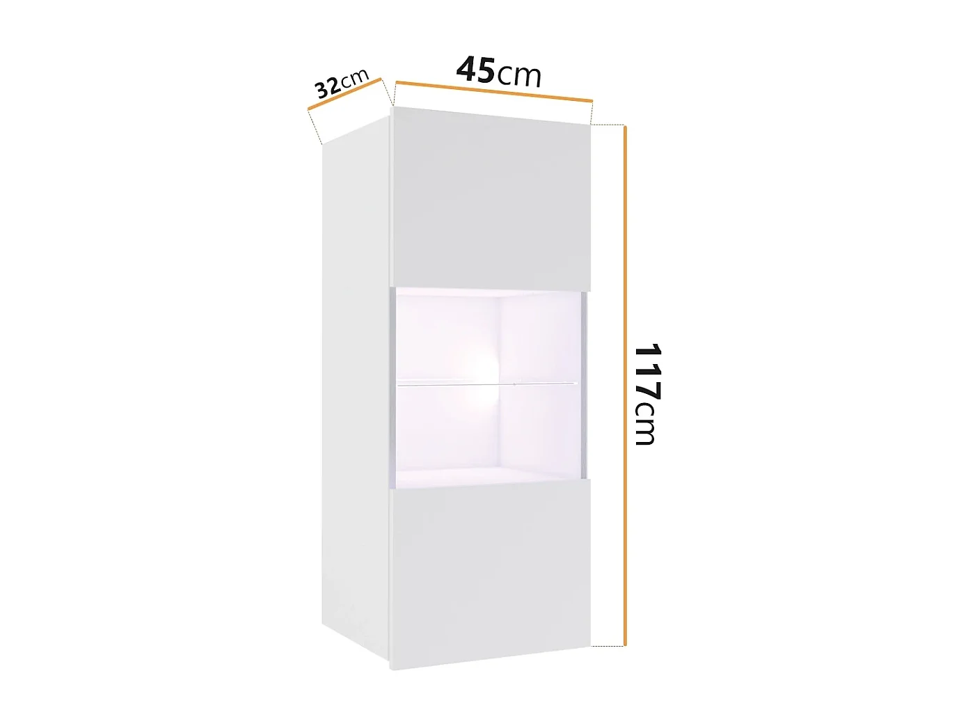 Ensemble Mural Montreal I - Noir & Blanc Brillant - LED Bleu