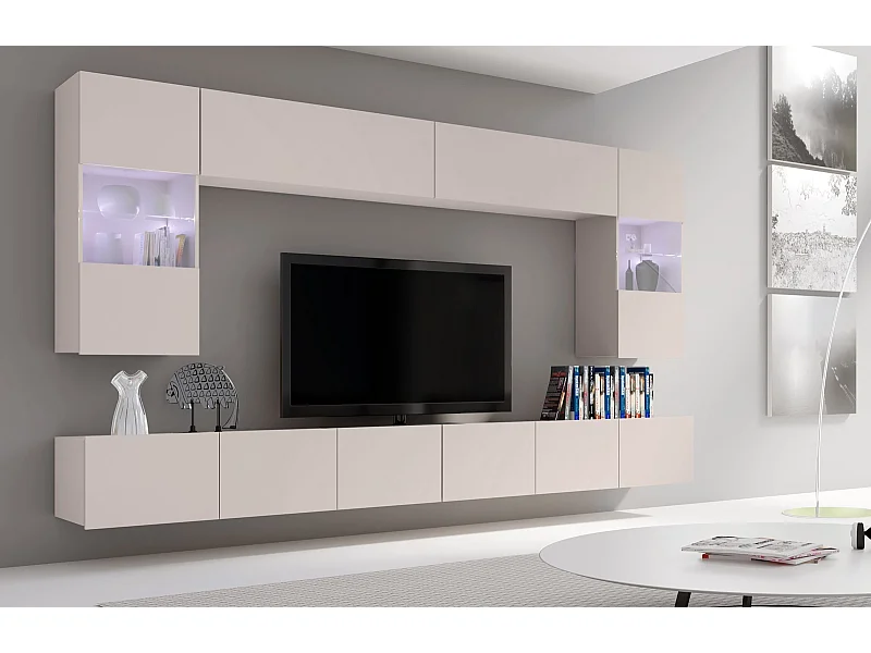 Ensemble Mural Montreal I - Cachemire - LED Bleu