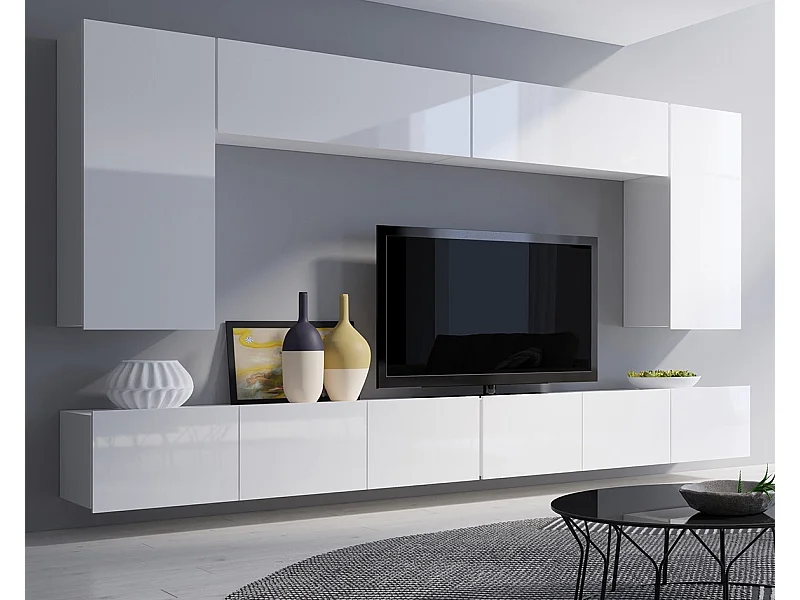 Ensemble Mural Montreal VII - Blanc Brillant - 300 cm