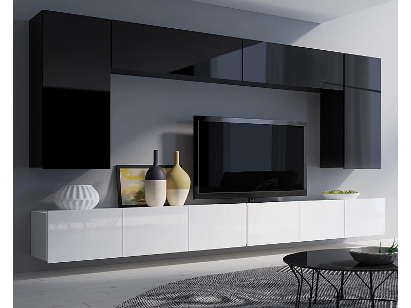 Ensemble Mural Montreal VII - Noir & Blanc Brillant