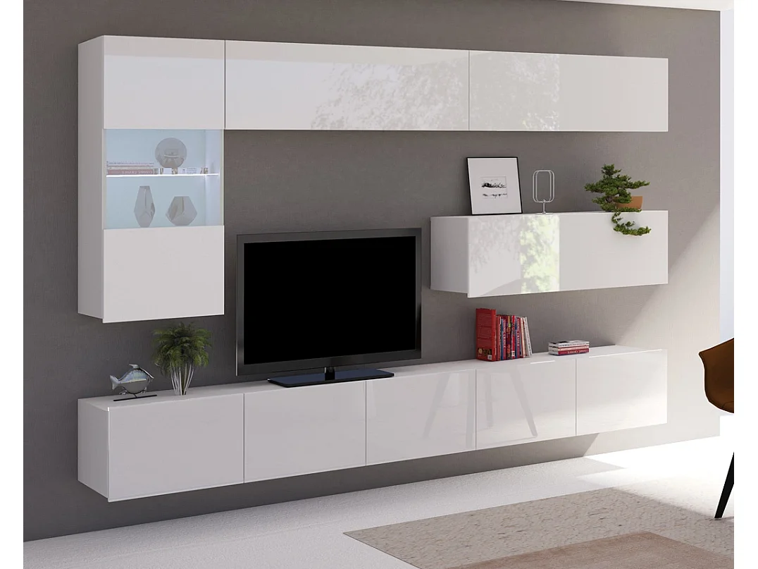 Ensemble Mural Montreal III - Blanc Brillant - Sans LED