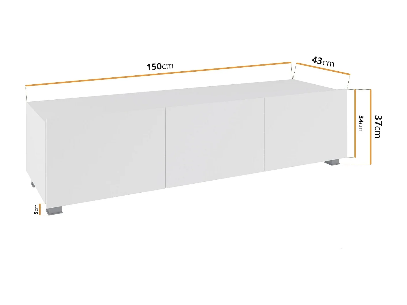 Ensemble Mural Montreal III - Blanc Brillant - Sans LED