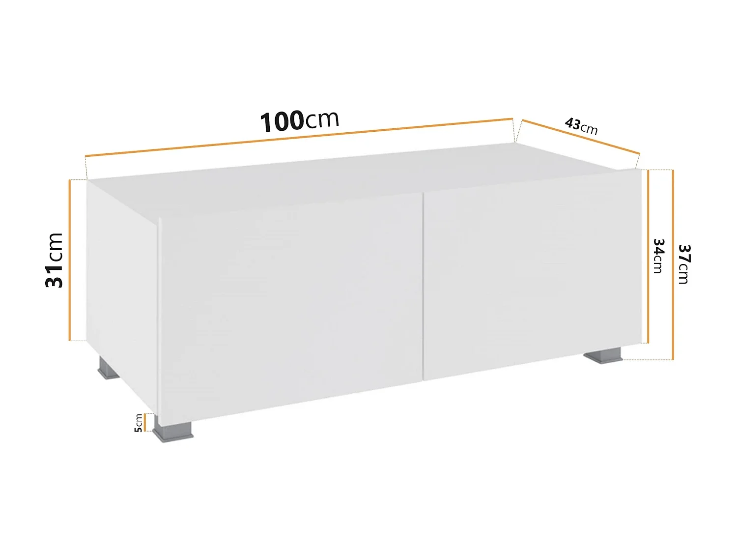 Ensemble Mural Montreal III - Blanc Brillant - Sans LED