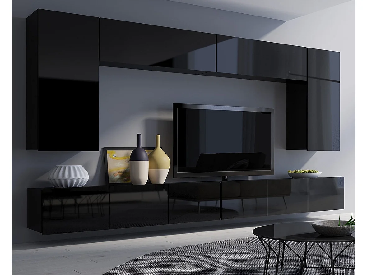 Ensemble Mural Montreal VII - Noir Brillant - Élégance Moderne