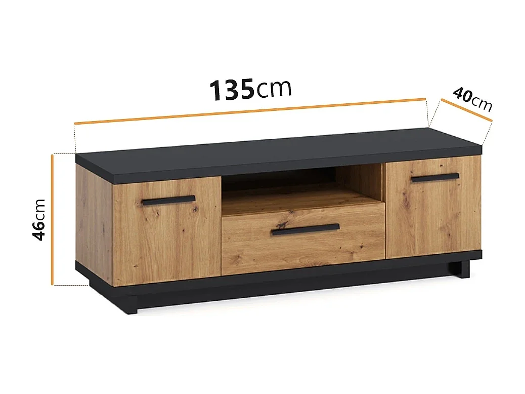 Woonkamer meubelset Zonda II - Artisan Eiken / Antraciet