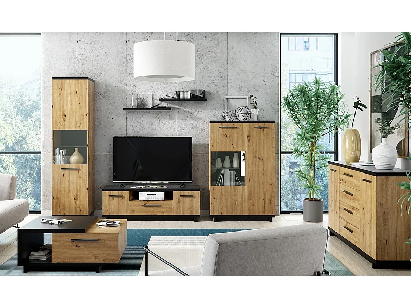 Woonkamer meubelset Zonda II - Artisan Eiken / Antraciet