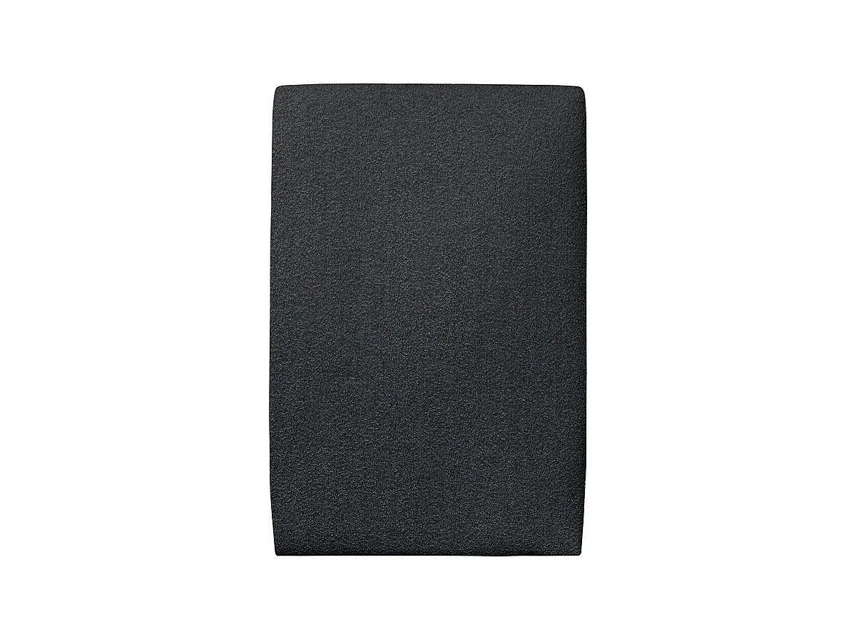 Lit 90x190cm avec tête de lit tapissier bouclette et sommier kit Noir - Hauteur totale : 29cm