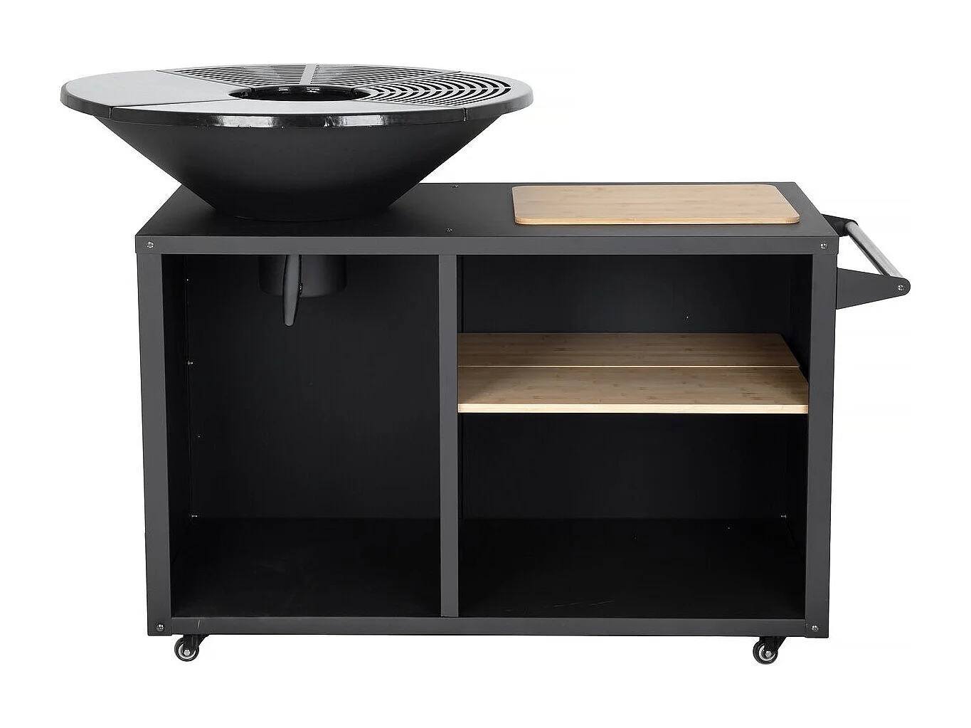 Barbecue plancha brasero à charbon et bois "Maréchal" - Ø 81 cm - Noir