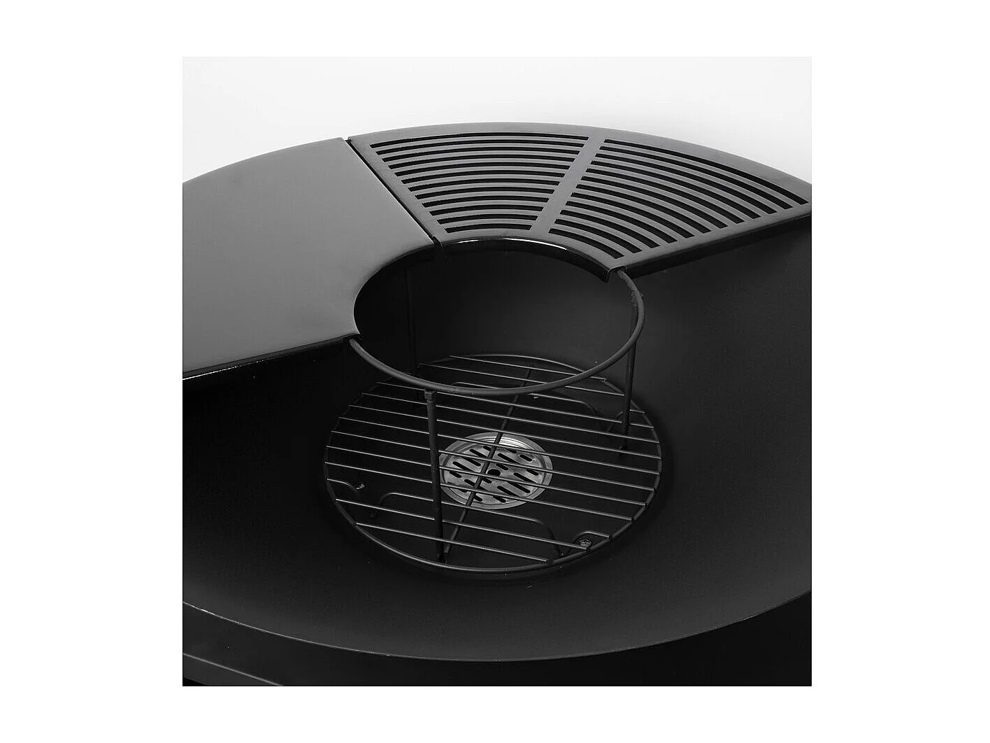 Barbecue plancha brasero à charbon et bois "Maréchal" - Ø 81 cm - Noir