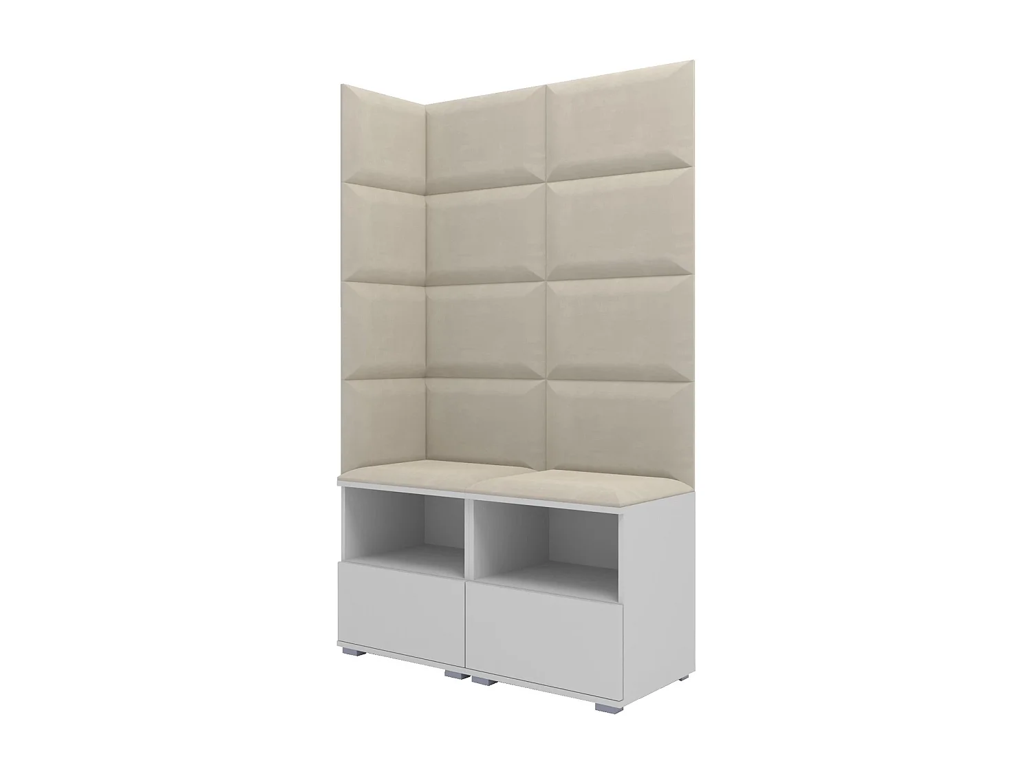 Halcombinatie Nela V - 100 cm - Mat Wit - Trinity 01 - Crème