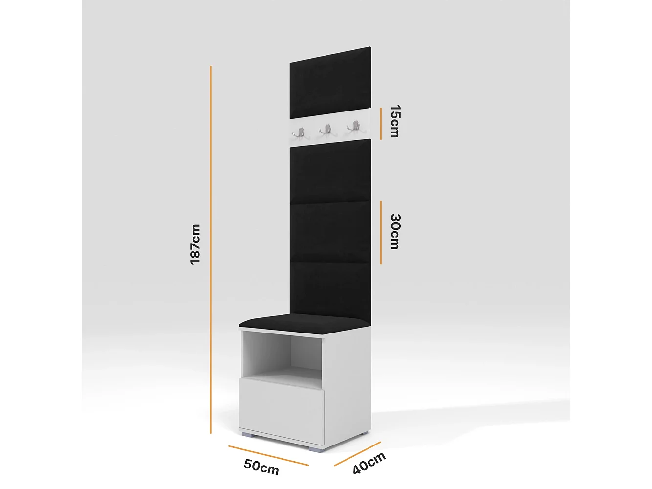 Halcombinatie Nela IV - 50 cm - Grafiet - Trinity 16 - Zwart