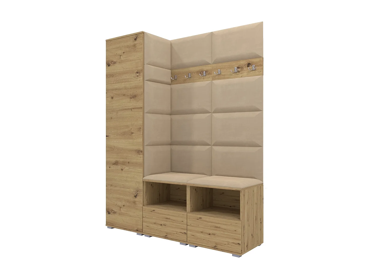 Garderobe Nela II - 150 cm - Eiche Artisan - Trinity 04 - Beige