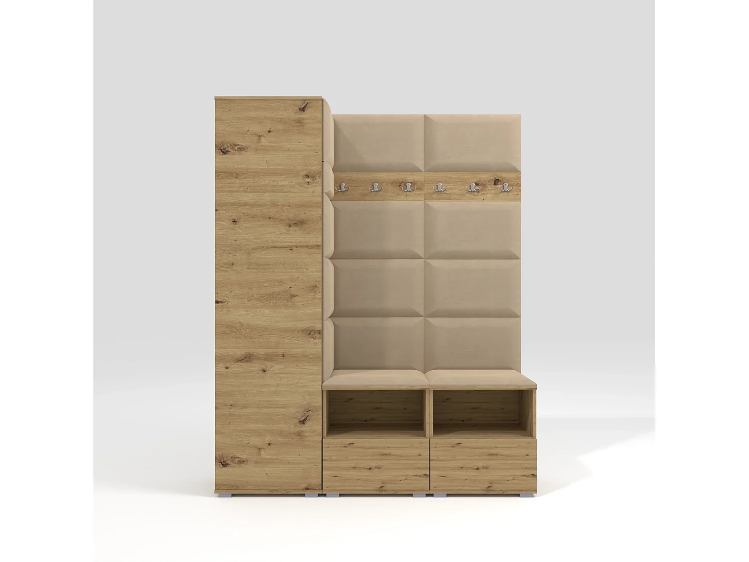 Garderobe Nela II - 150 cm - Eiche Artisan - Trinity 04 - Beige