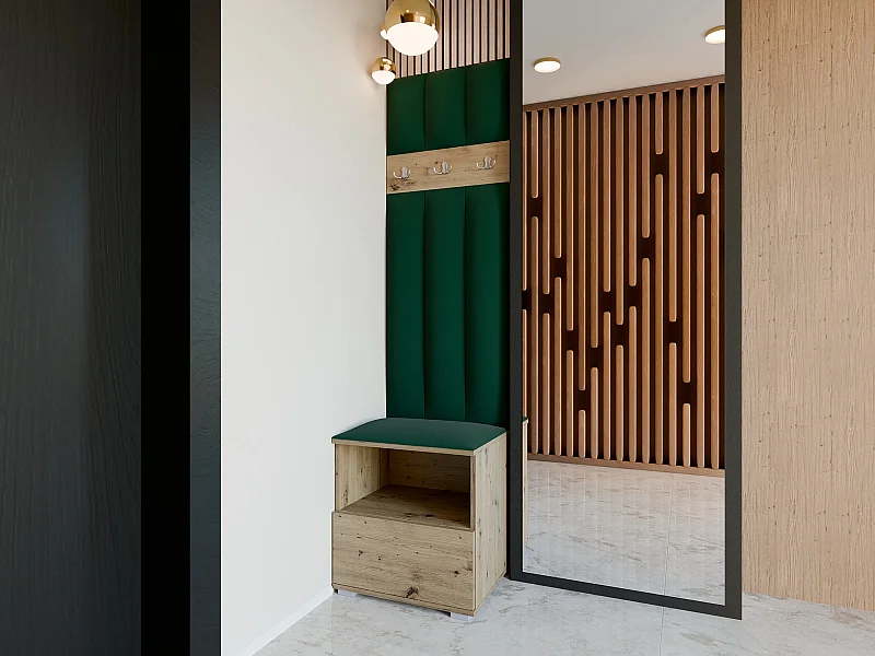 Halcombinatie Nela IV LUX - 50 cm - Artisan Eiken - Trinity 28 - Flessengroen