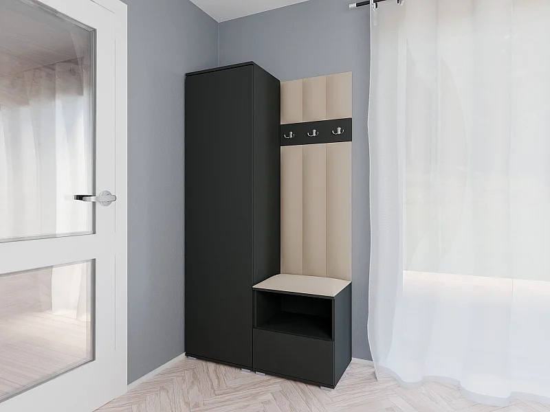 Vestiaire Nela I LUX - 100 cm - Graphite - Trinity 04 - Beige