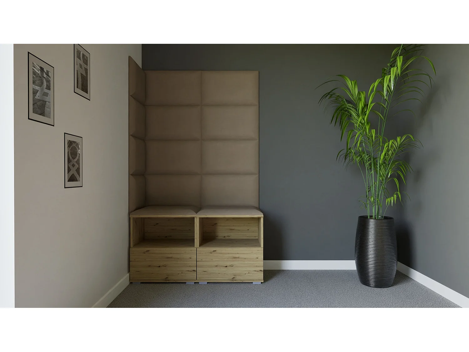 Halcombinatie Nela V - 100 cm - Artisan Eiken - Trinity 04 - Beige