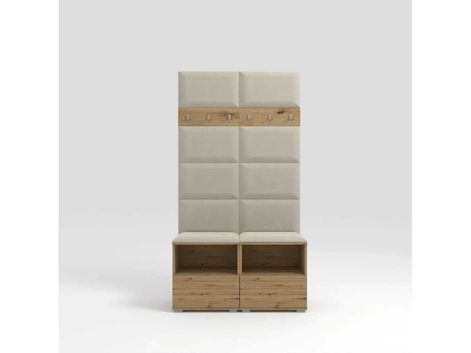 Vestiaire Nela III - 100 cm - Chêne Artisan - Trinity 01 - Crème