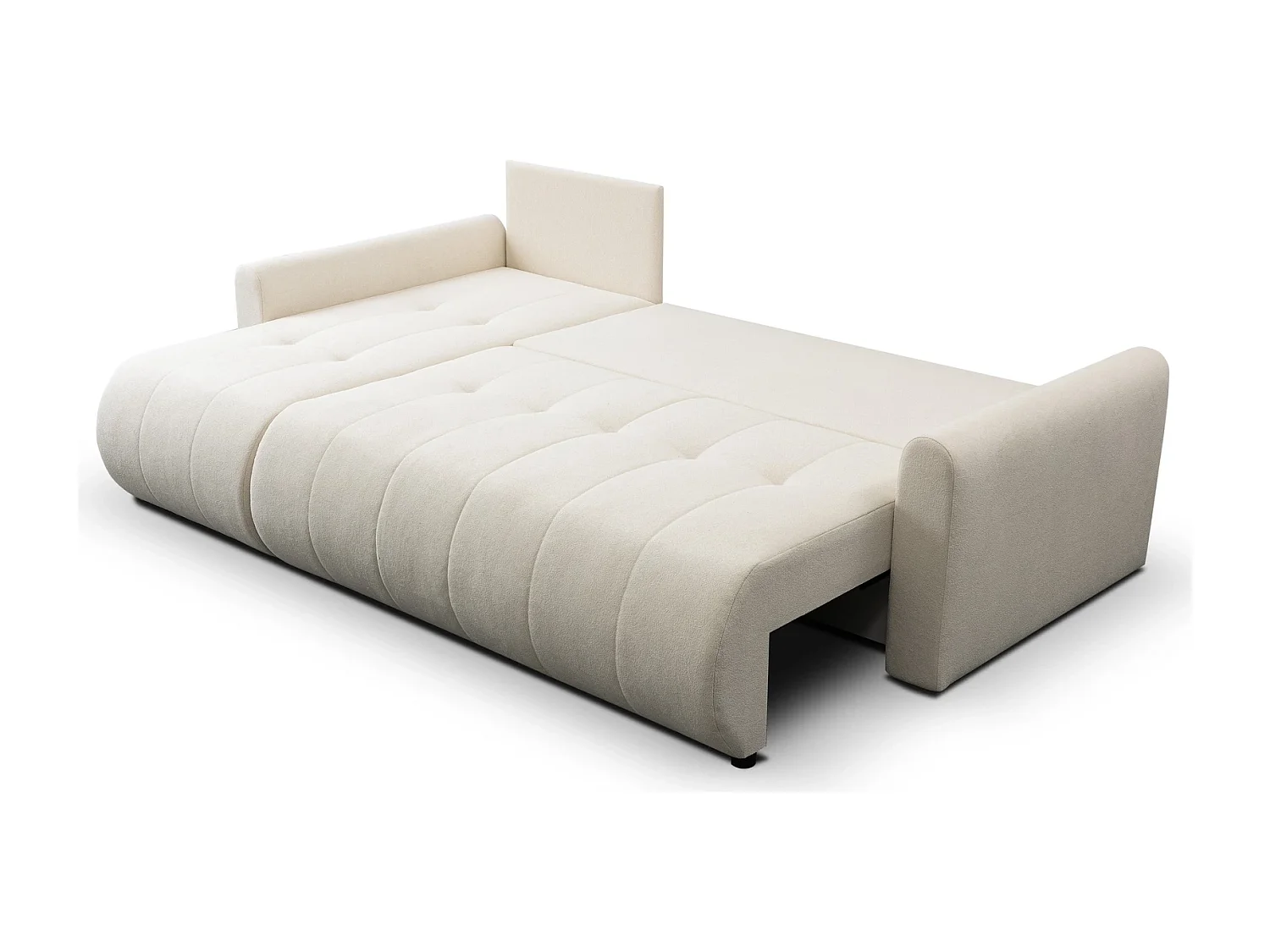 Hoekbank met Slaapfunctie Primo - Geweven Stof Crème Gerra 10 - Opbergruimte