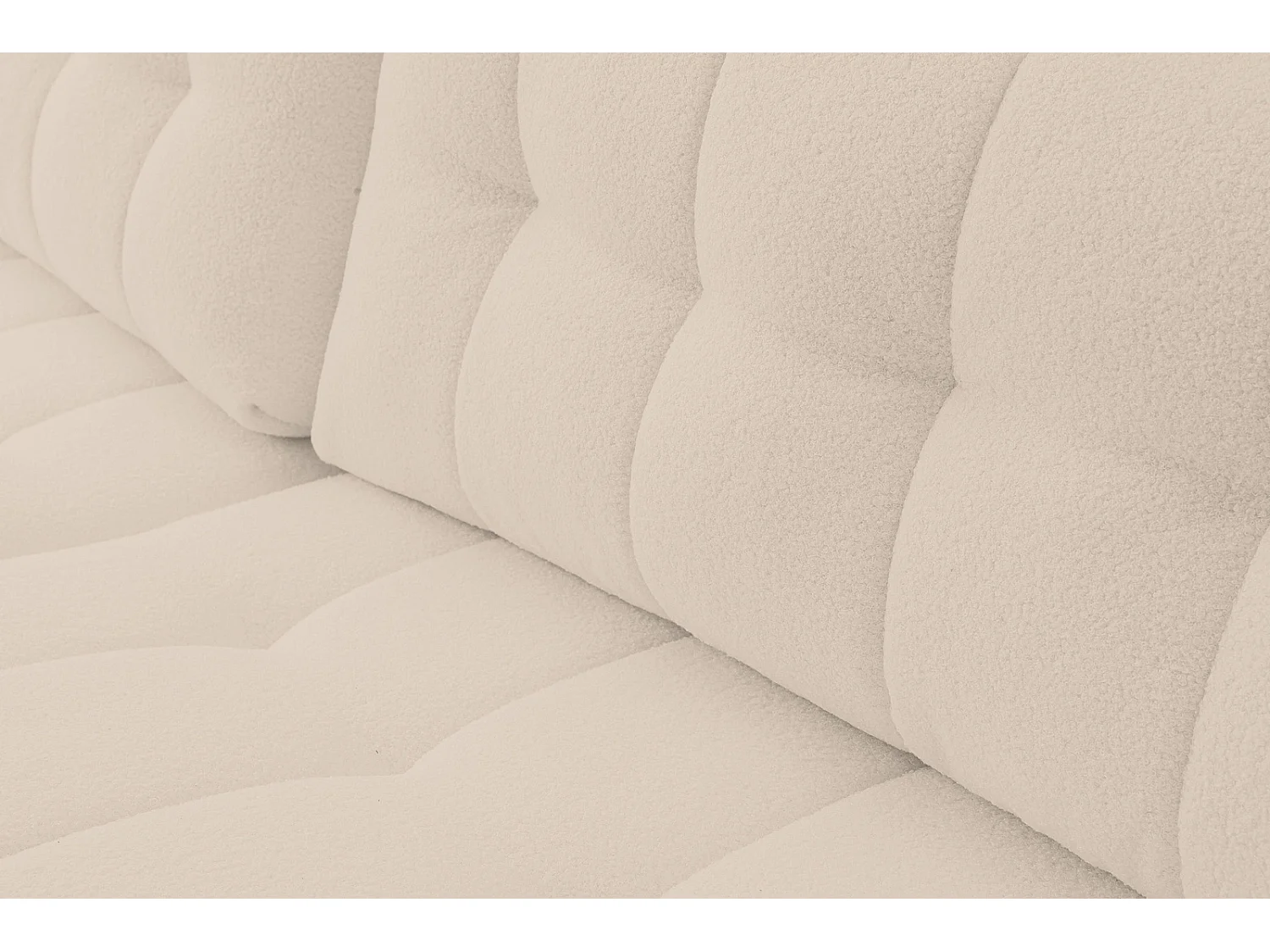 Hoekbank met Slaapfunctie Palermo - Stof Crème Bravo 02 - Opbergruimte