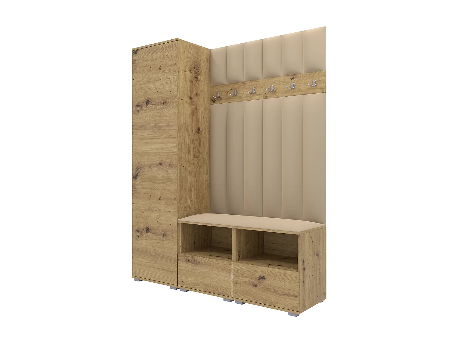 Halcombinatie Nela II LUX - 150 cm - Artisan Eiken - Trinity 04 - Beige