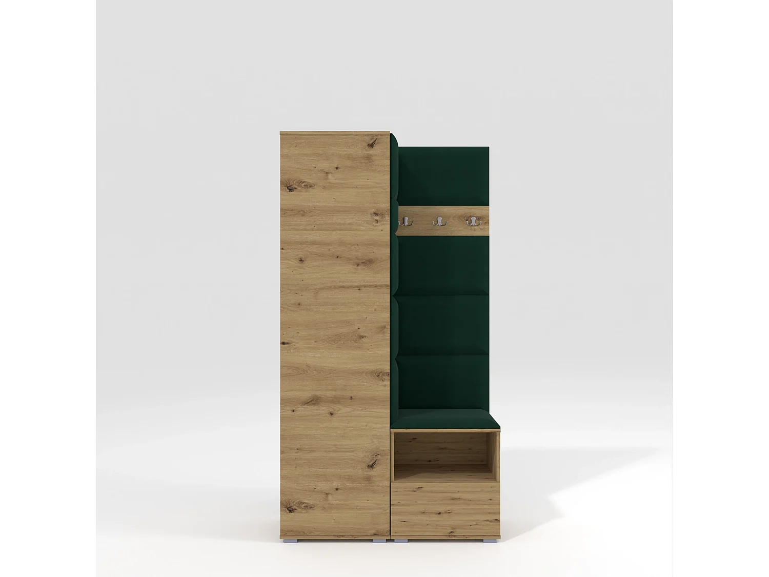 Garderobe Nela I - 100 cm - Eiche Artisan - Trinity 28 - Flaschengrün