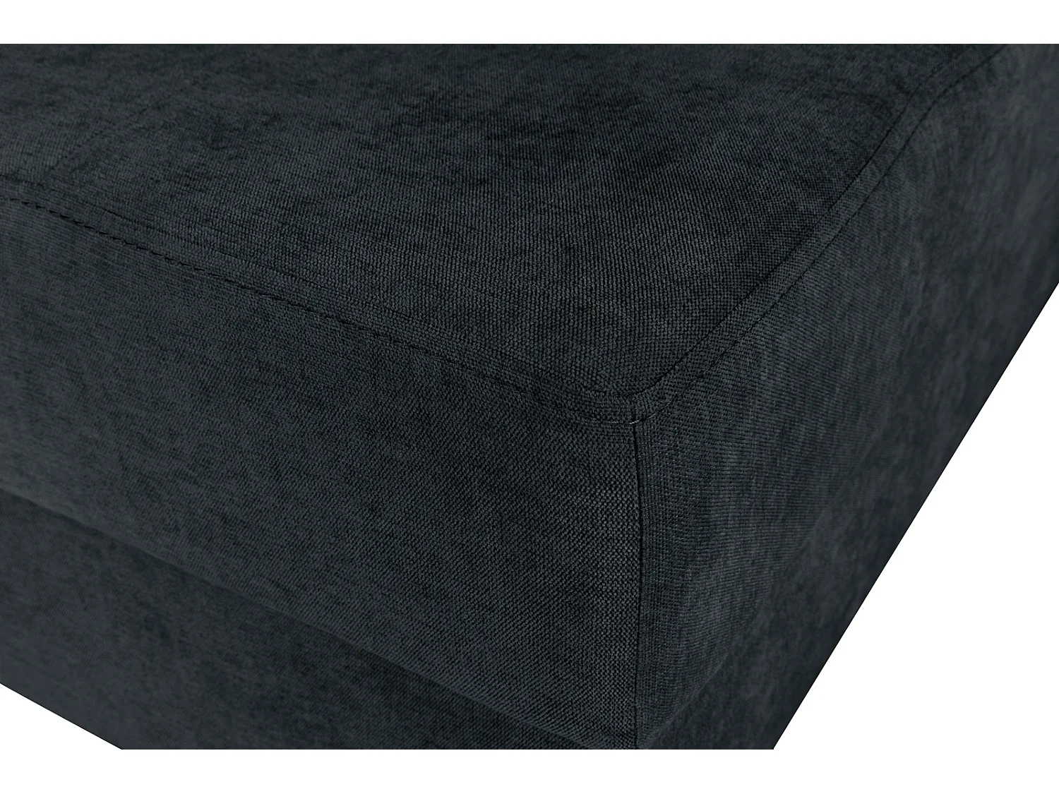 Ecksofa mit Schlaffunktion Rechts Trevi - Chenille Schwarz Wind 99 - Metallfüße