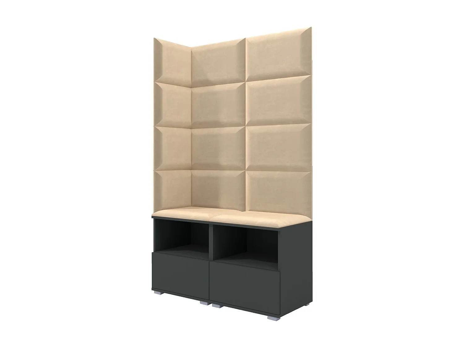 Vestiaire Nela V - 100 cm - Graphite - Trinity 04 - Beige