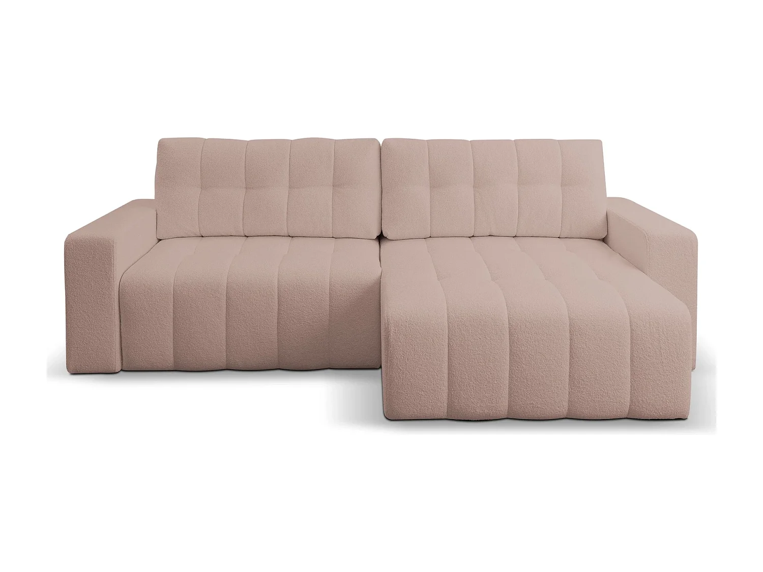 Hoekbank met Slaapfunctie Palermo - Stof Beige Bravo 28 - Opbergruimte