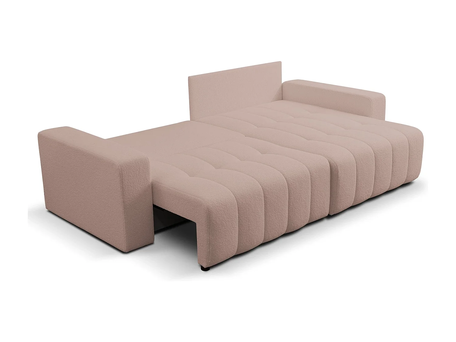 Hoekbank met Slaapfunctie Palermo - Stof Beige Bravo 28 - Opbergruimte