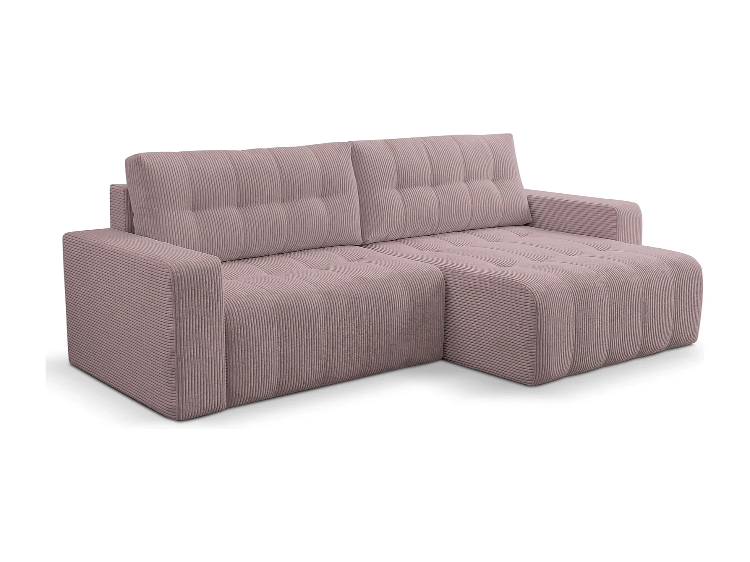 Ecksofa mit Schlaffunktion Palermo - Cord Flieder Poso 27 - Bettkasten