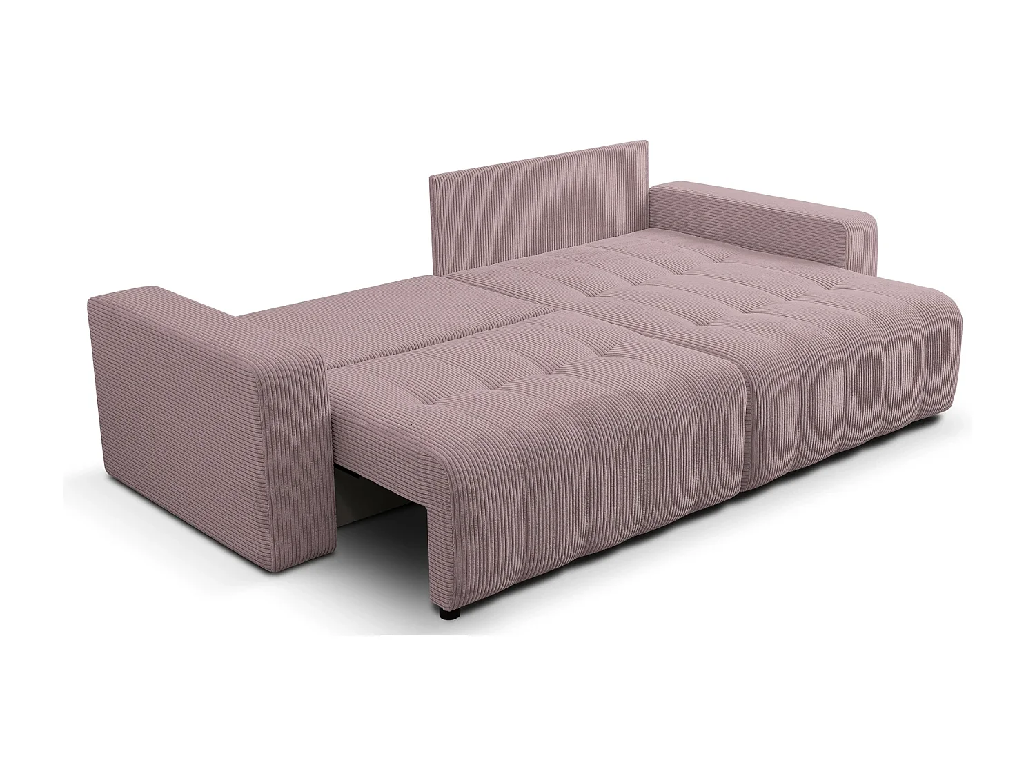 Ecksofa mit Schlaffunktion Palermo - Cord Flieder Poso 27 - Bettkasten