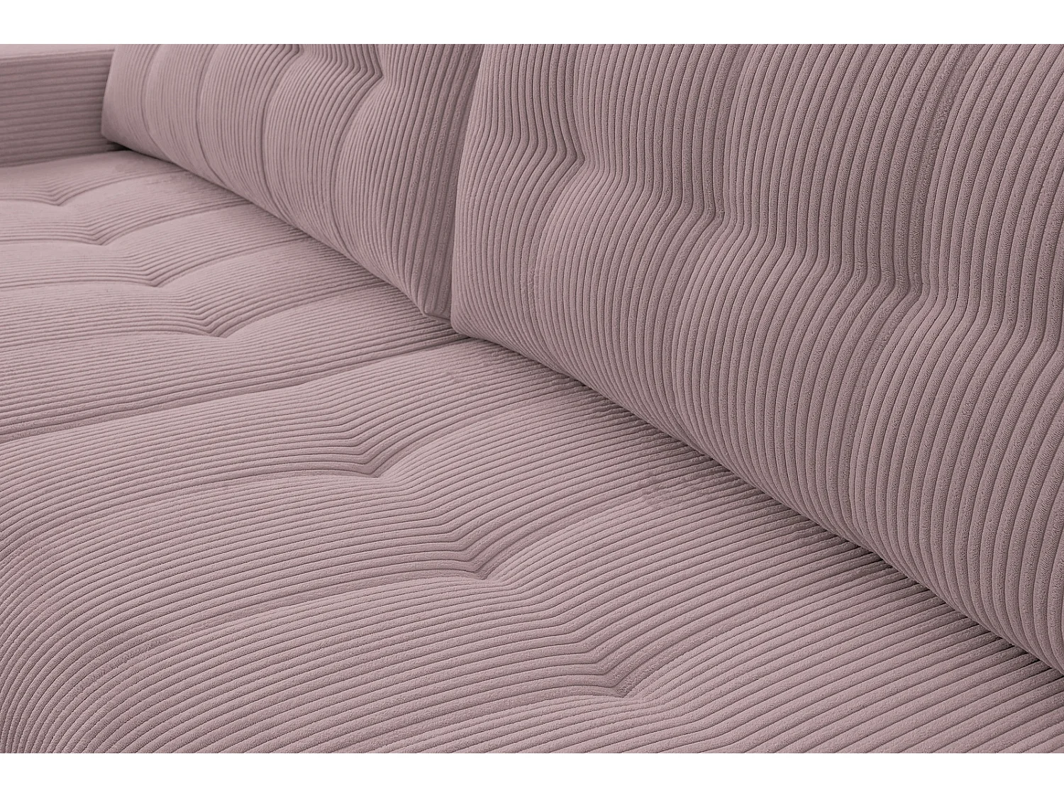 Ecksofa mit Schlaffunktion Palermo - Cord Flieder Poso 27 - Bettkasten