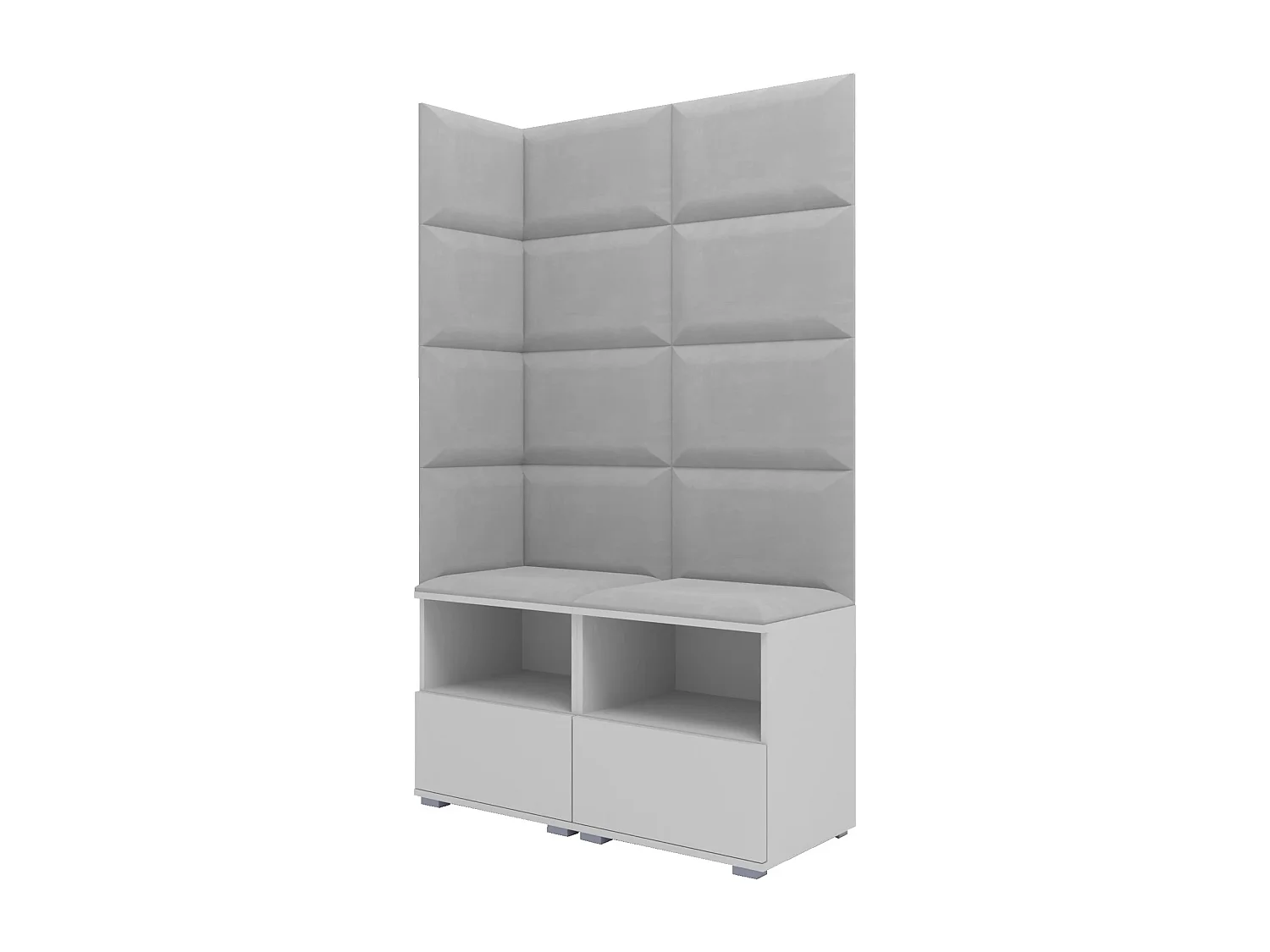 Vestiaire Nela V - 100 cm - Blanc Mat - Trinity 32 - Gris Clair