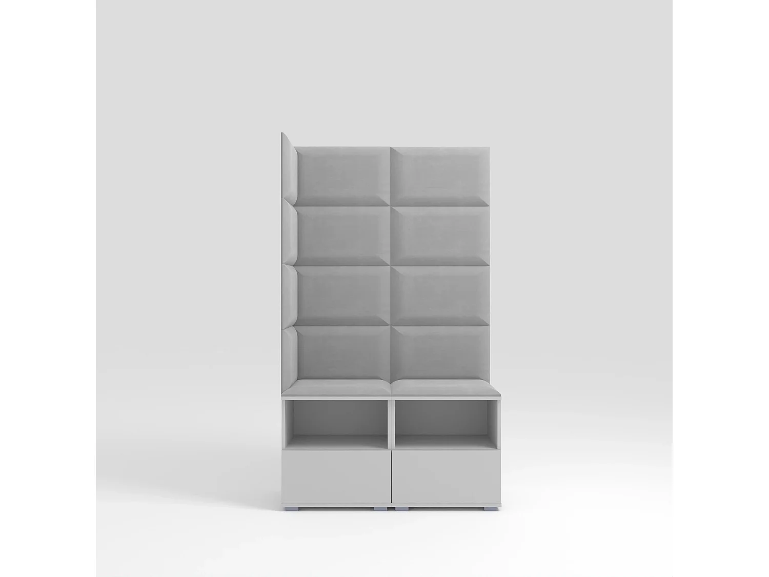 Vestiaire Nela V - 100 cm - Blanc Mat - Trinity 32 - Gris Clair