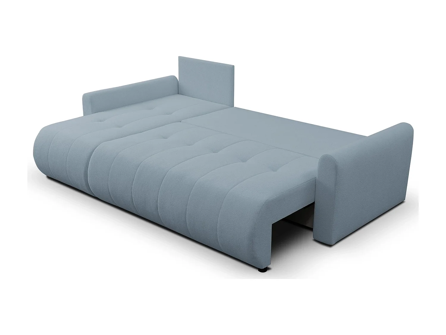 Hoekbank met Slaapfunctie Primo - Geweven Stof Lichtblauw Gerra 60 - Opbergruimte