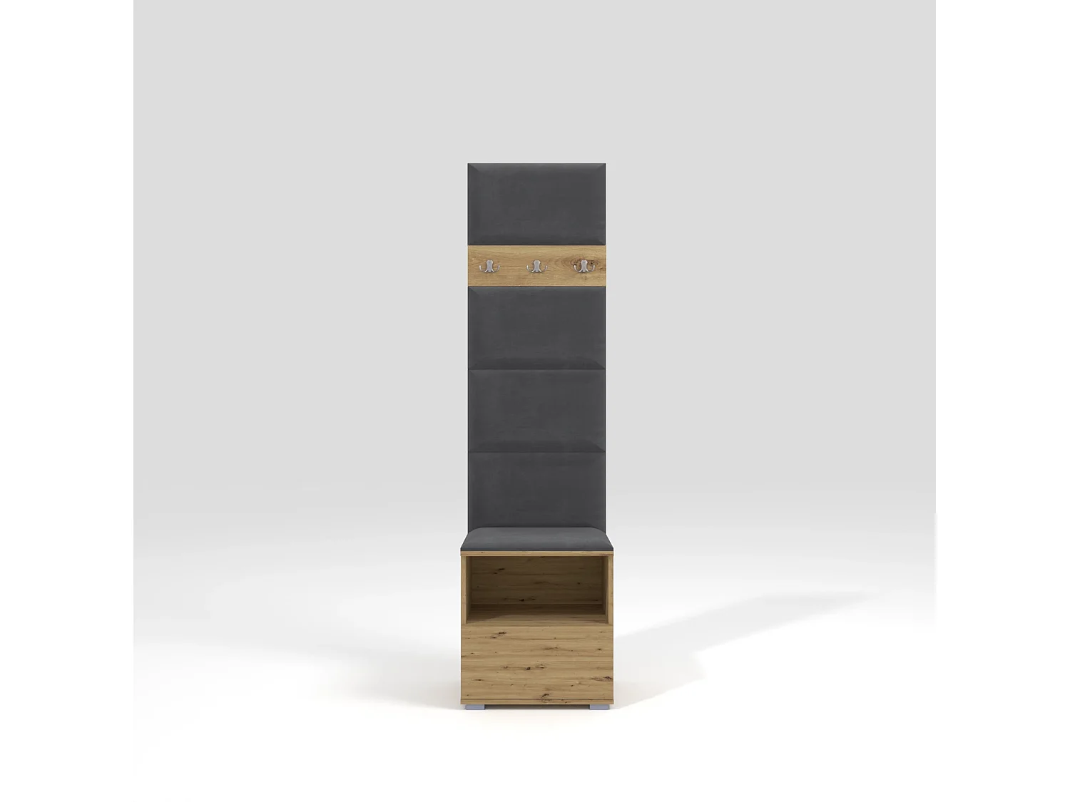 Garderobe Nela IV - 50 cm - Eiche Artisan - Trinity 15 - Dunkelgrau